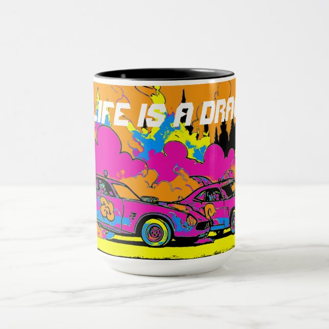 Taza Carreras de arrastrar y soltar - Carros de carrera (Centro)