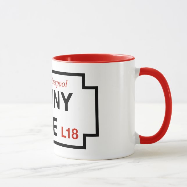 Taza Carril del penique, placa de calle, Liverpool, (Derecha)