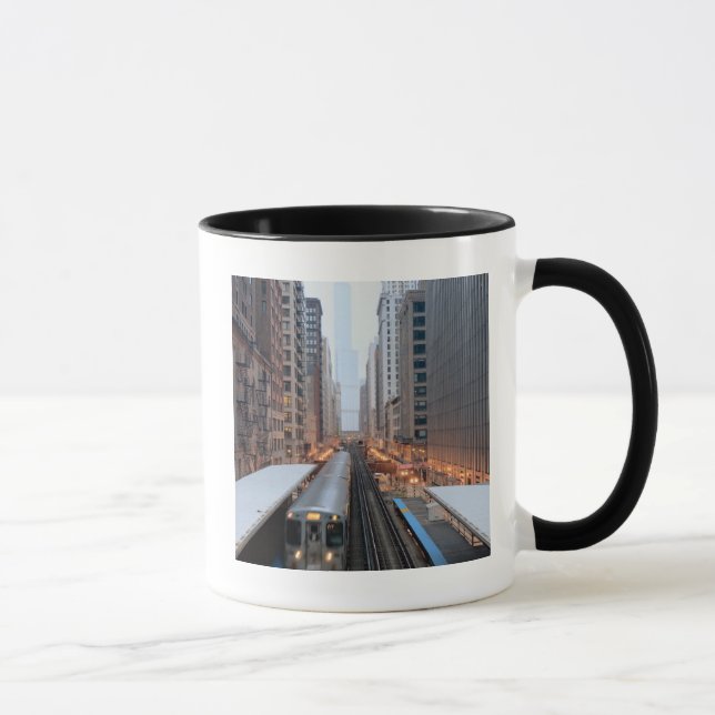 Taza Carril elevado en Chicago céntrica sobre Wabash (Derecha)