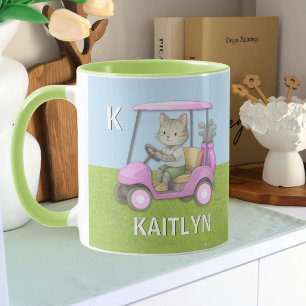 Taza *Carrito Rosa de Gato Encantador Perfectamente al