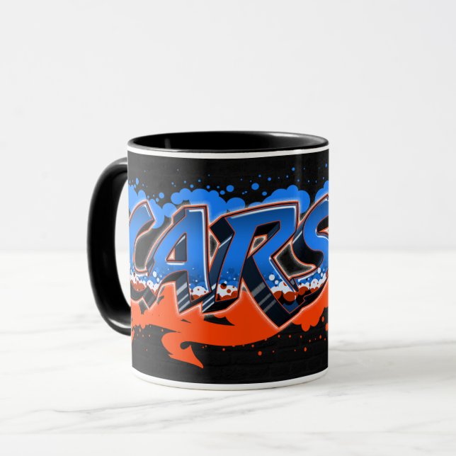 Taza Carson Vorname Name Graffiti blue orange Tasse (Anverso izquierdo)