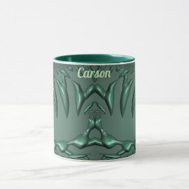 Taza CARSON ~ Zany 3D Fractal ~ 3D verde