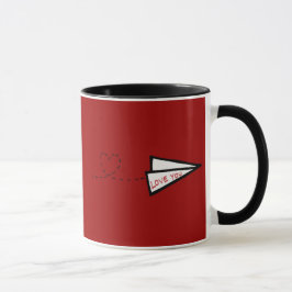 Taza Carta de amor de avión de papel