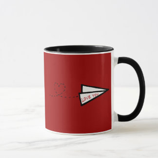 Taza Carta de amor de avión de papel