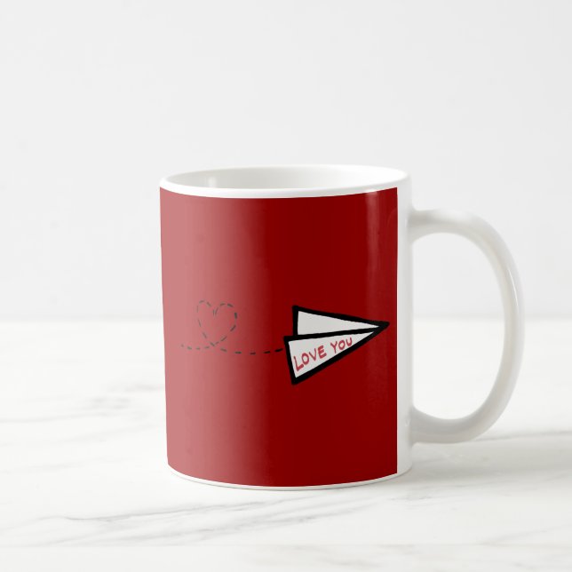 Taza Carta de amor de avión de papel (Derecha)