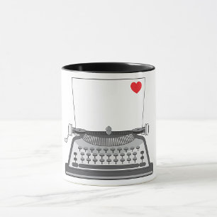 Taza Carta de amor de máquina de escribir vintage