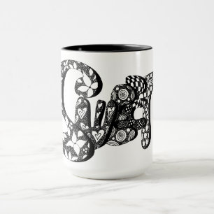 Taza Carta de dulces y burbujas, arte, boho, arte hippi