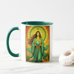 Taza Carta del Tarot Art Nouveau El Mundo