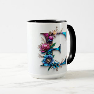 Taza Carta E Café Mug - Diseño floral para regalo