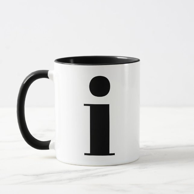 Taza Carta inicial monograma moderno en blanco y negro (Izquierda)