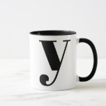 Taza Carta inicial monograma moderno y blanco y negro<br><div class="desc">Monograma Y moderno en blanco y negro. Si su carta preferida no funciona en esta taza,  por favor vea la colección de mug de monograma para la carta que desea o contacte conmigo.</div>