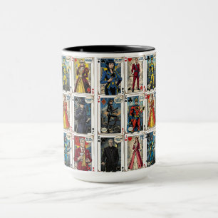 Taza Cartas de juego de Pop Art: conjunto completo de c