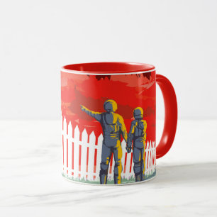 Taza Cartel de ciencia ficción de viajes futuros de la 