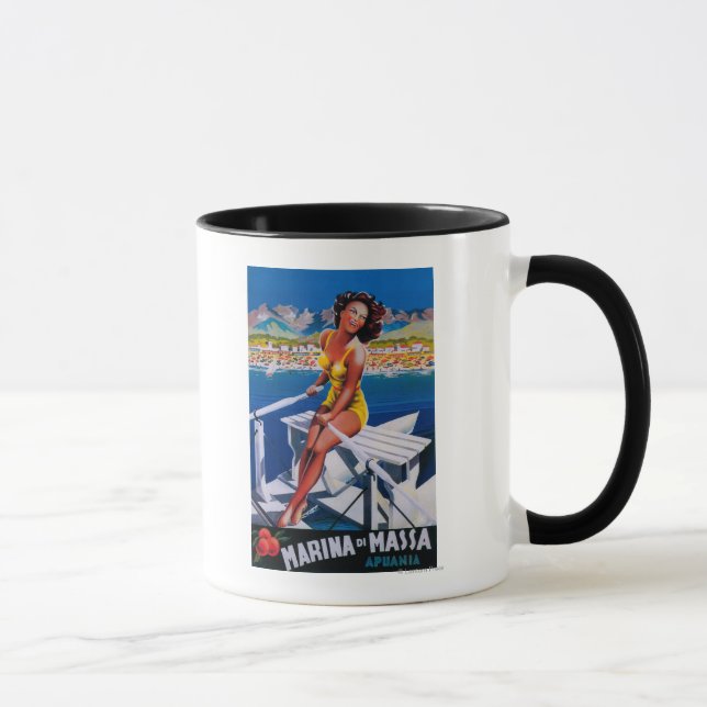 Taza Cartel de viaje de Massa Marina (Derecha)
