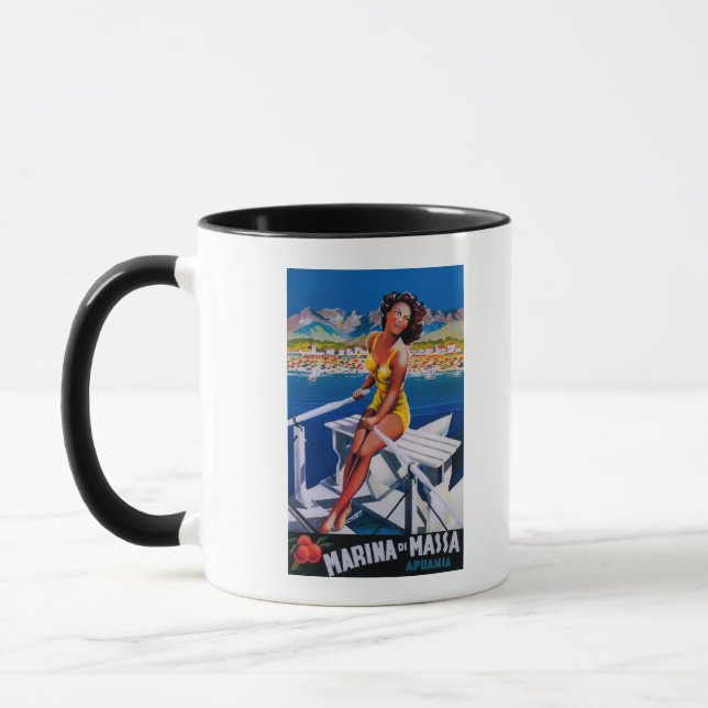 Taza Cartel de viaje de Massa Marina (Izquierda)