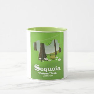 Taza cartel de viaje del mapa del Parque Nacional Sequo