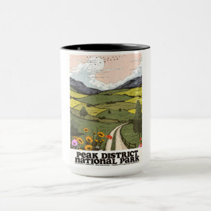 Taza Cartel de viaje vintage del Parque Nacional Peak D