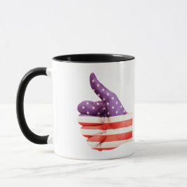 Taza Cartel "Me gusta" con la bandera patriótica estado