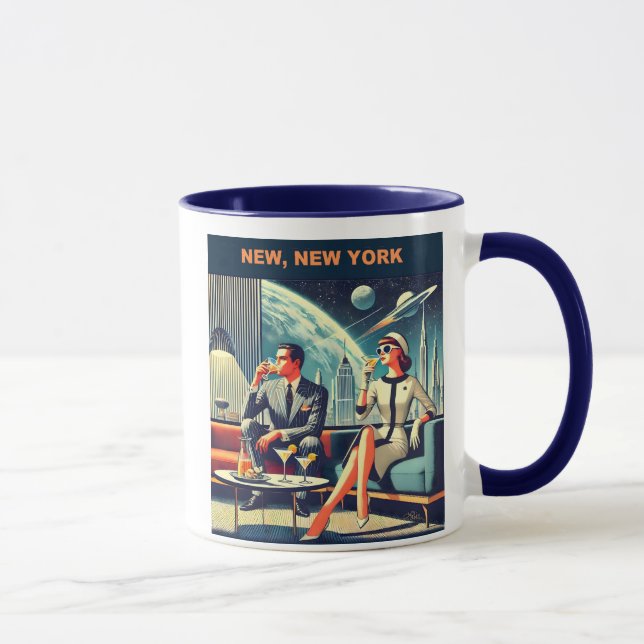Taza Carteles de viaje espacial Martini New York (Derecha)