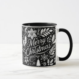 Taza Cartón de navidad de moras blancas y negras