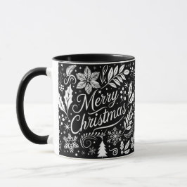 Taza Cartón de navidad de moras blancas y negras