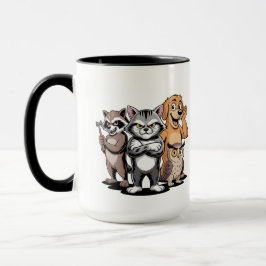 Taza Cartoon Animal Team Character Illustration