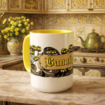 Cartucho floral de follaje Art Nouveau vintage