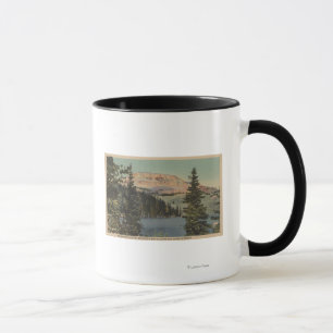 Taza Casa de campo roja, TA - vista del lago Beartooth