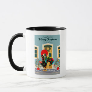 Taza Casa de Navidades portugueses con saludos de gallo