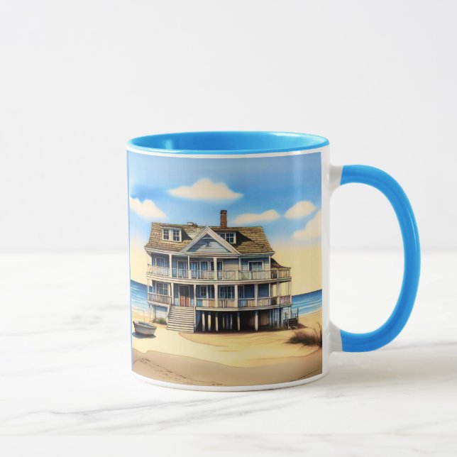 Taza Casa de playa en la arena (Derecha)