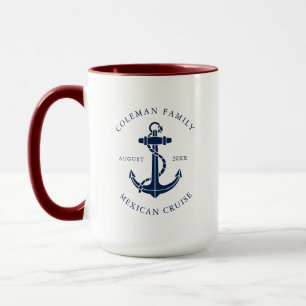 Taza Casa de playa familiar con ancla de barco personal