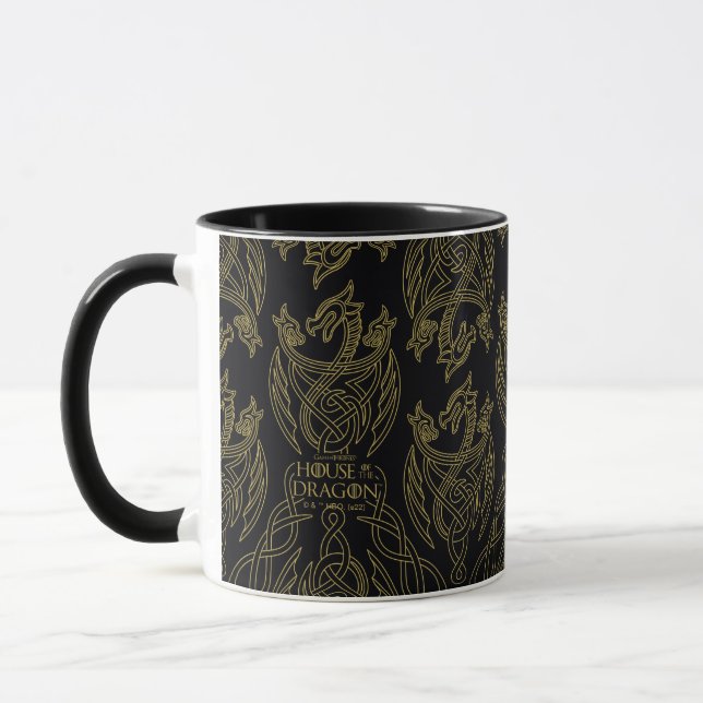 Taza CASA DEL DRAGÓN | Patrón de dragón con filigrana d (Izquierda)