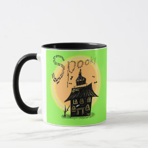 Taza Casa Embrujada Halloween Neon Espeluznante