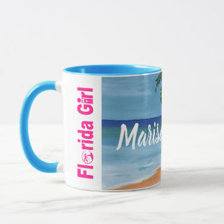 Taza Casa en una peluca de playa con tu nombre