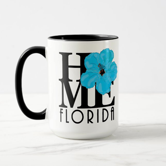 Taza CASA Florida Azul Hibiscus 15oz (Izquierda)