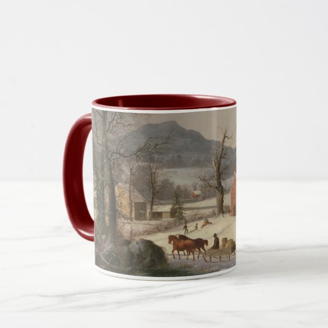 Taza Casa roja de la escuela (escena) del país 1858 (Anverso izquierdo)