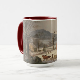 Taza Casa roja de la escuela (escena) del país 1858