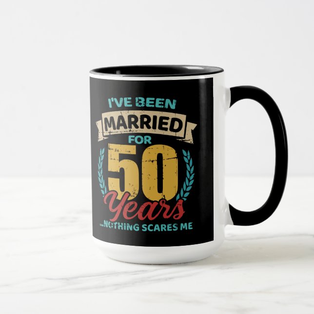 Taza Casado por 50 años de boda dorado (Derecha)