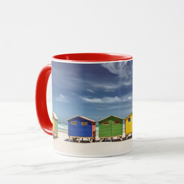 Taza Casas de playa coloridas | Muizenberg, Sudáfrica (Anverso izquierdo)