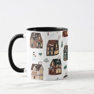 Taza Casas nevadas de invierno Navidades