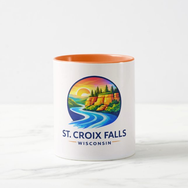 Taza Cascadas de St. Croix Wisconsin Río Escénico y Aca (Centro)