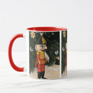 Taza Cascanueces Antiguo Bajo el Árbol de Navidad