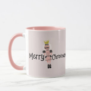 Taza Cascanueces de Navidad Soldado Rosa Dibujado a Man
