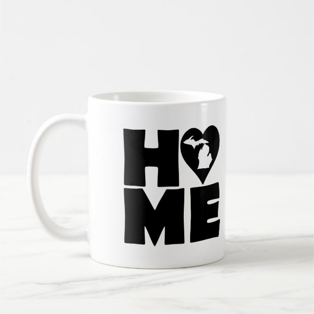 Taza casera del estado del corazón de Michigan o (Izquierda)