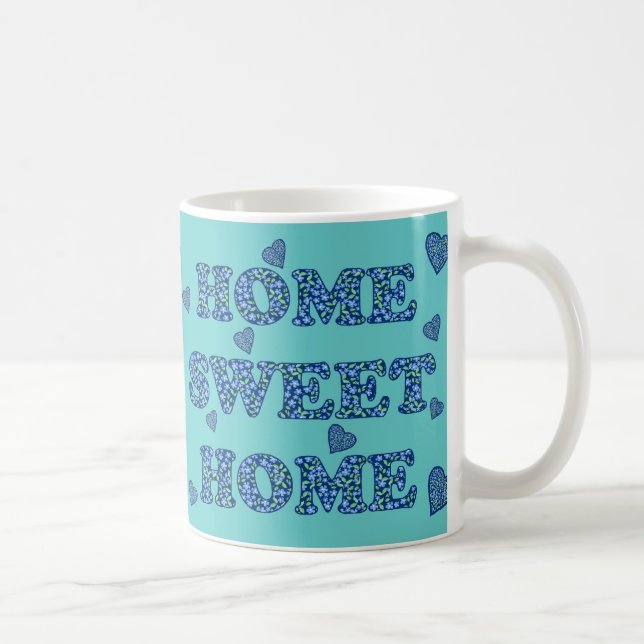 Taza casera dulce casera: Bígaros azules en verde (Derecha)