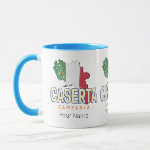Taza Caserta Italia Retro Campania Mapa de recuerdo de 