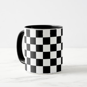 Taza Casillas de juego de ajedrez en blanco y negro