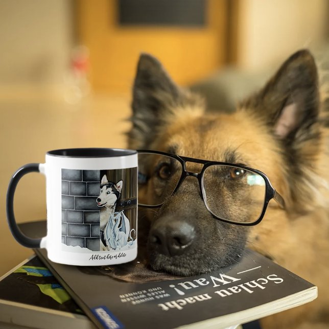 Taza Castillo del Dragón con Perro Husky de Fantasía In (Subido por el creador)