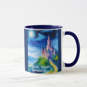 Taza Castillo en una colina, sigue tus sueños