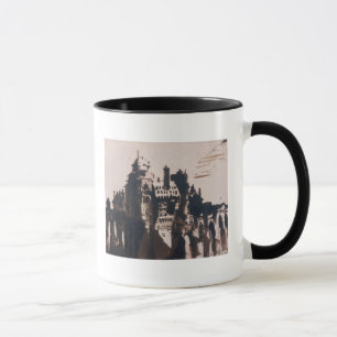 Taza Castillo francés fortificado por dos puentes